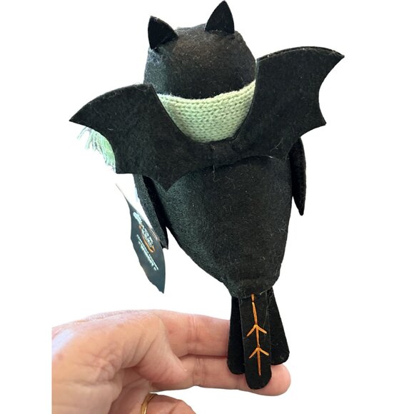 2022 Featherly Friends Bat Bird Halloween Plush Decor with Bat Wings & Scarf - Picture 3 of 7